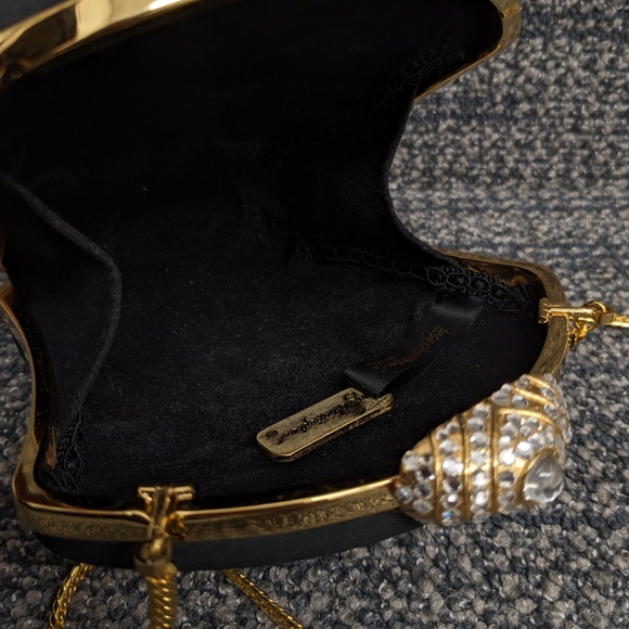 Morgan Taylor Black Clutch Gold Rhinestone - Picture 8 of 16